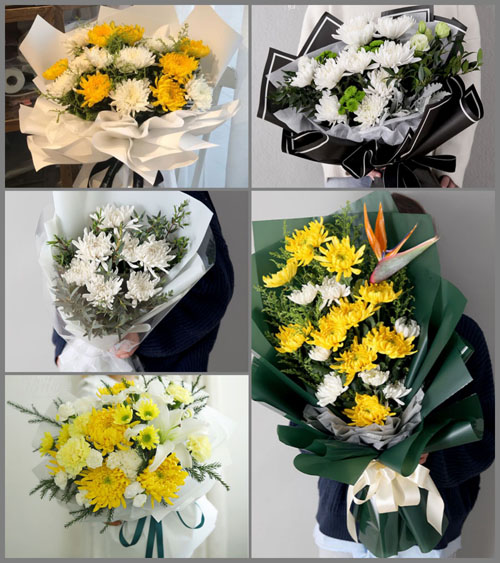 山东莱芜莱城区苗山镇磨石峪村白事花束代送